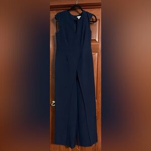 Elegant New‎ York & Company Navy Wide-Leg Jumpsuit Womens Size 8